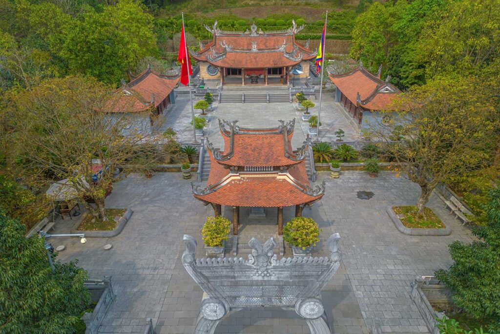 Lac Long Quan Temple part of Hung Kings Temple Complex seen from the air