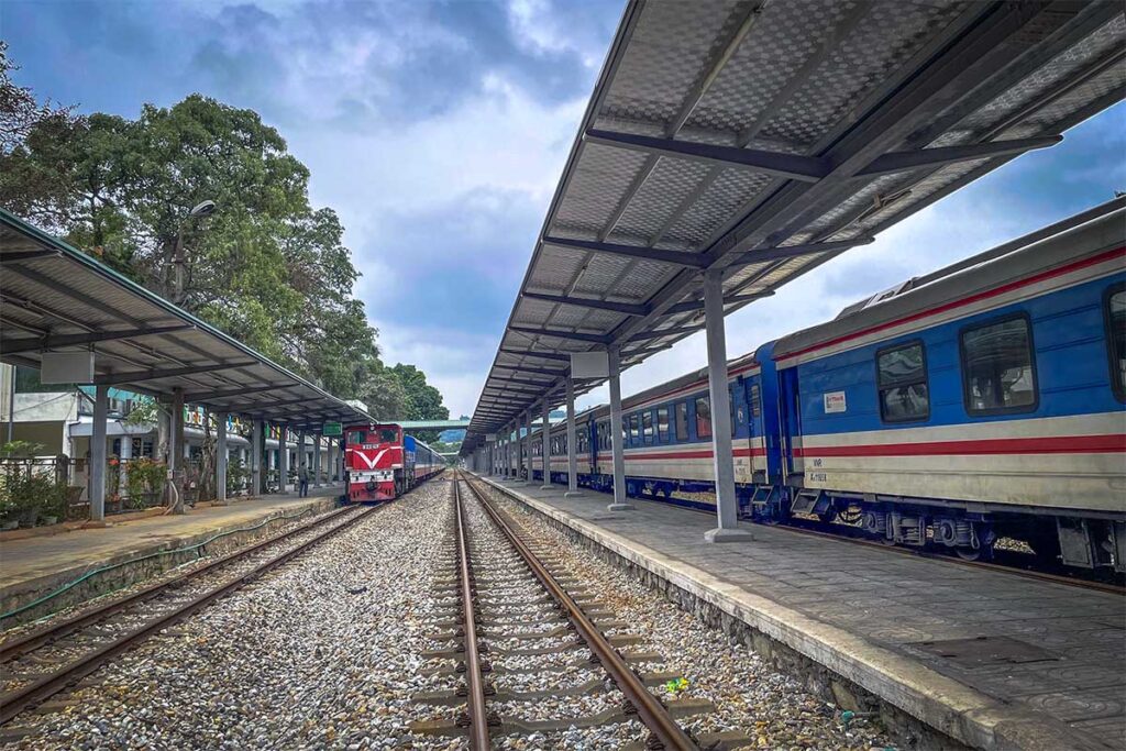 A train parked at Lao Cai Railway Station