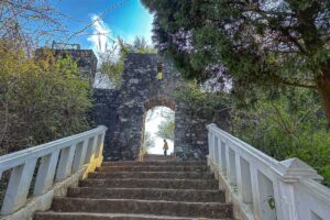 Stairs leading to a small stone gate part of Mac Dynasty Citadel