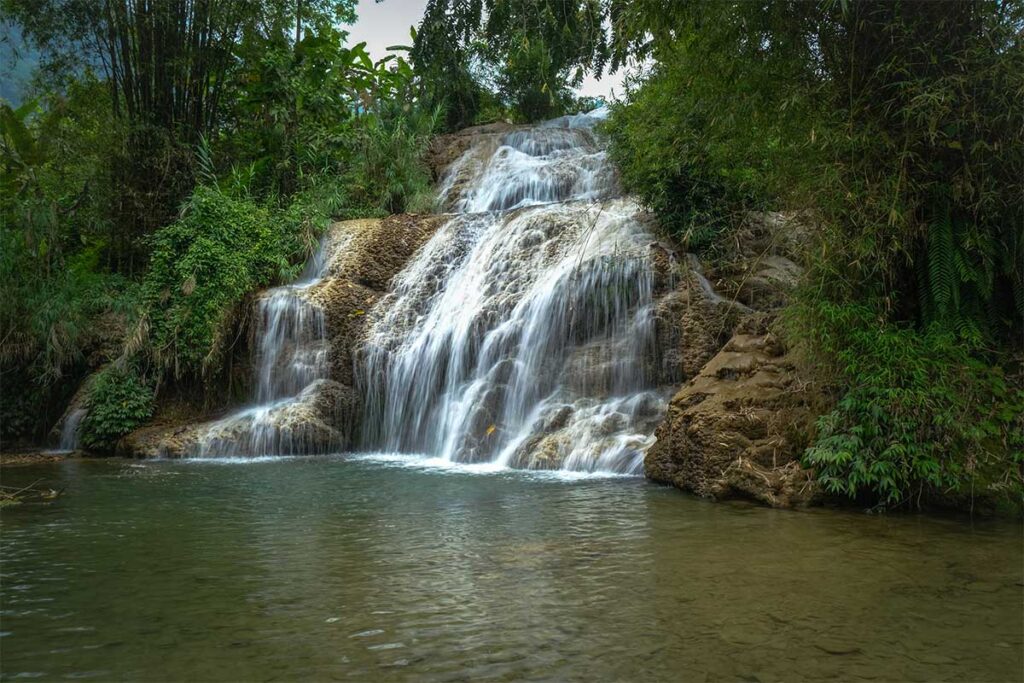 Trang (Moon) Waterfall in Tan Lac