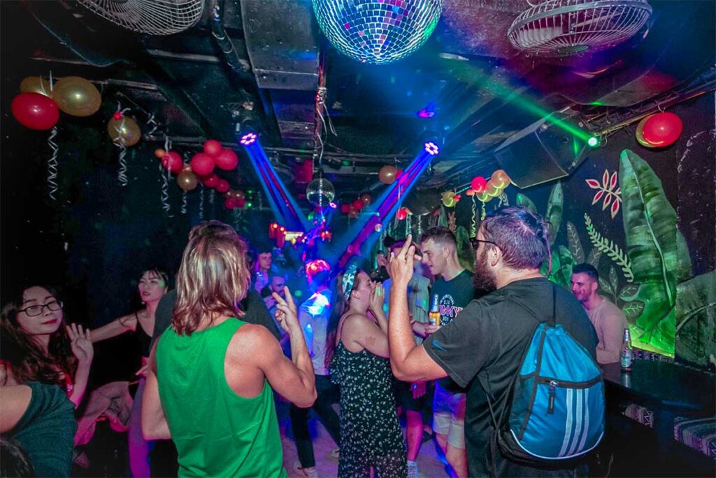 A Hanoi New Years Eve party in a bar on Ta Hien Street (beer street) 