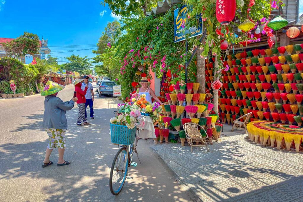 A hot sunny day in Hue with clear blue skies at the incense village