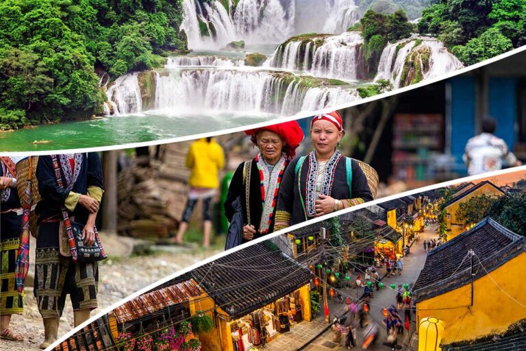 3-week adventure tour in North and Central Vietnam featuring Ban Gioc Waterfall, ethnic minority trekking, and Hoi An historic center.