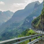 The Ma Pi Leng Pass road winding along the mountains of Ha Giang