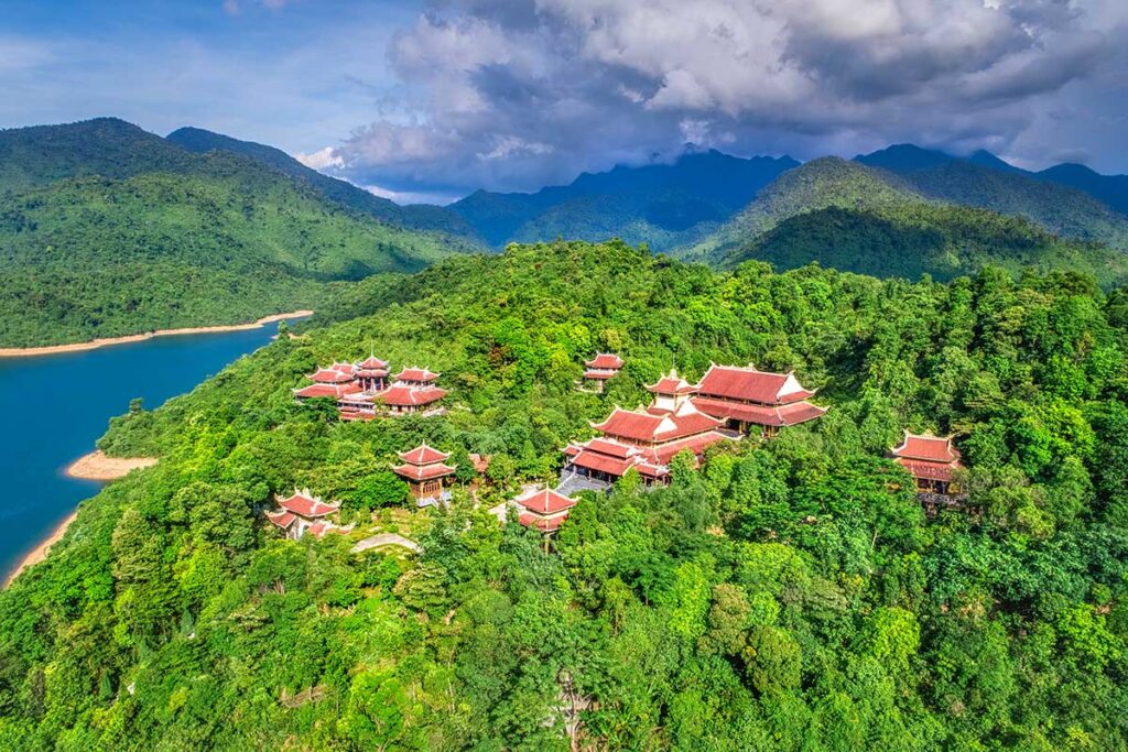 Drone view of Bach Ma Zen Monastery