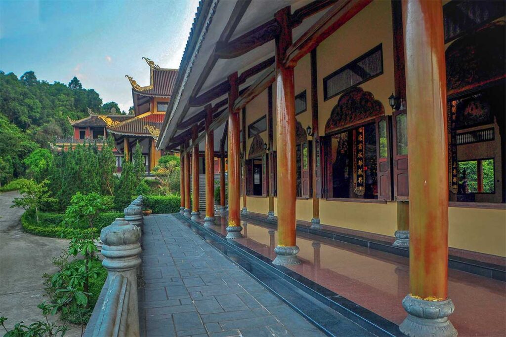 Courtyard and different halls of Bach Ma Zen Monastery