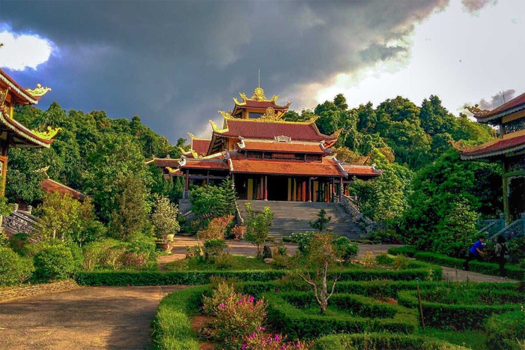 The main hall and courtyard of Bach Ma Zen Monastery