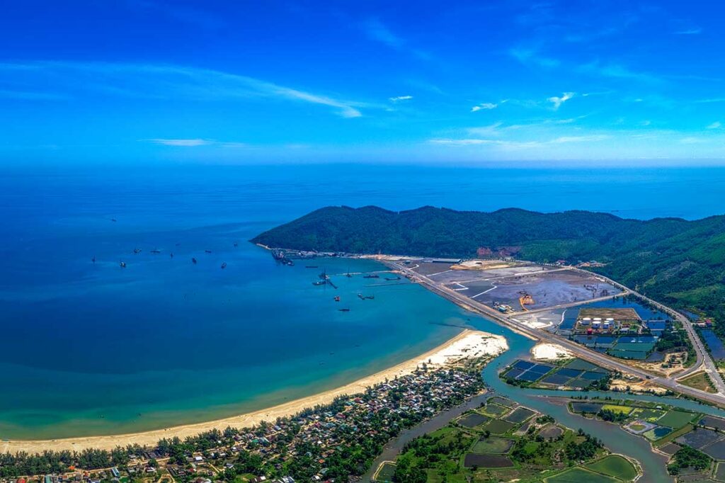 Aerial view of Chan May Beach in Hue