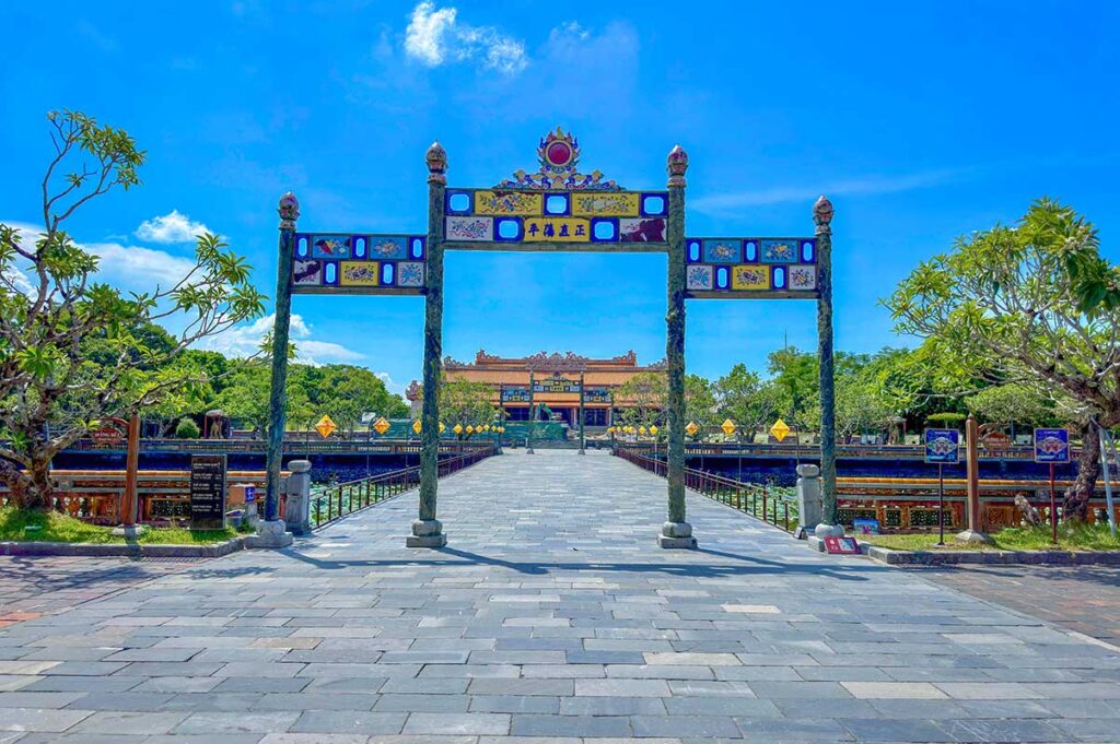 The square and gate after entering the Imperial City of Hue