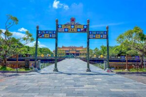 The square and gate after entering the Imperial City of Hue