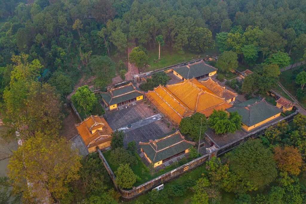 Aerial view of the small complex of Tomb of Dong Khanh 