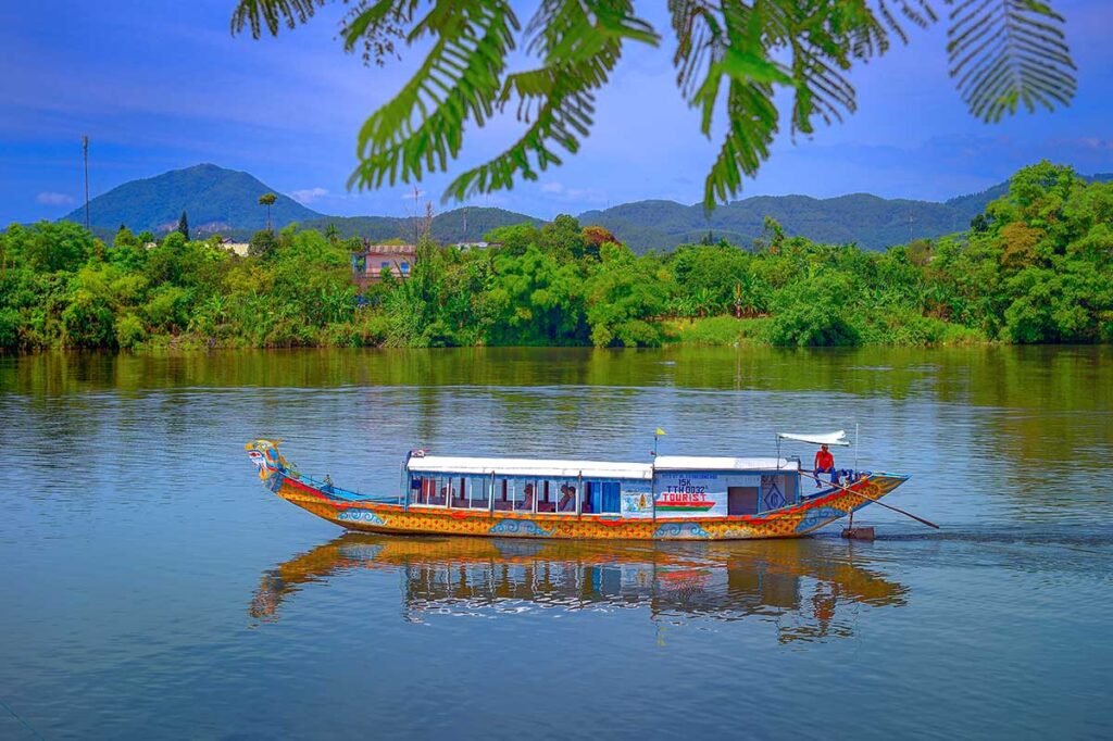 A dragon boat tour over the Perfume River in Hue