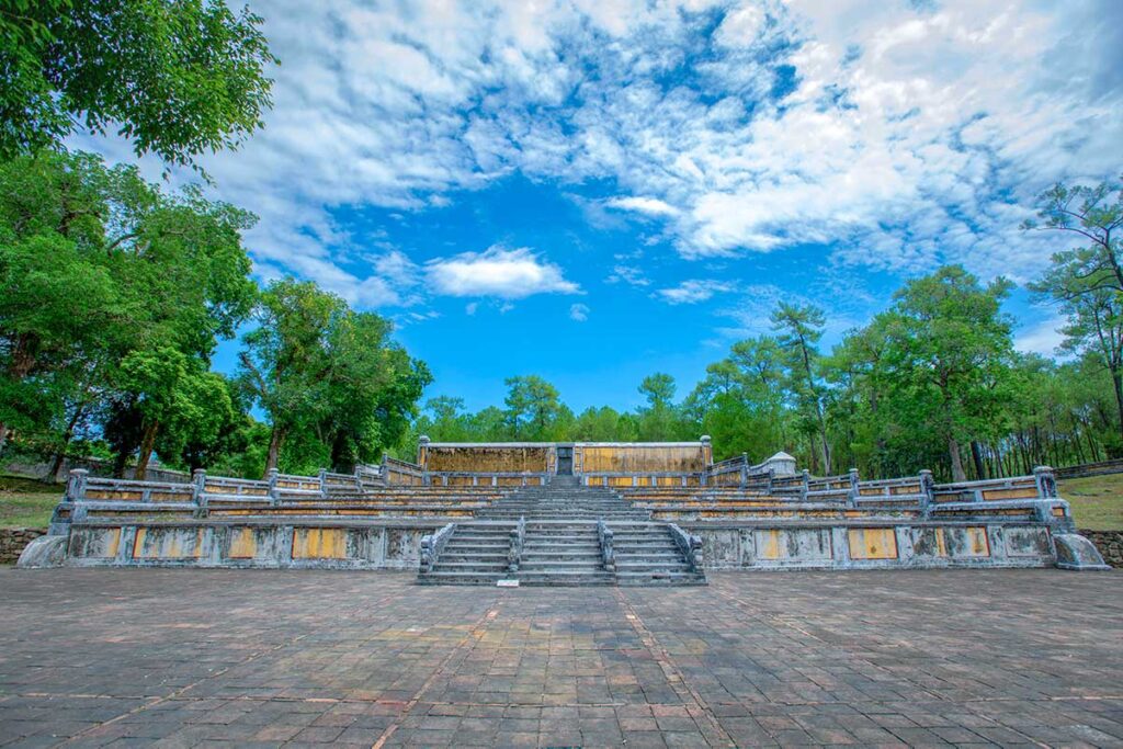 Stairs with different terraced leading to prince Cảnh’s Tomb