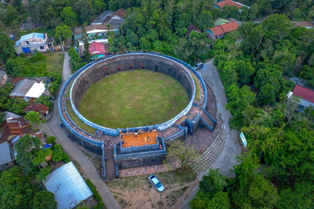 Aerial view of Ho Quyen Tiger Arena in Hue