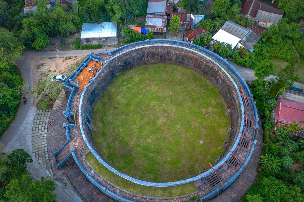 Aerial view of Ho Quyen Tiger Arena in Hue