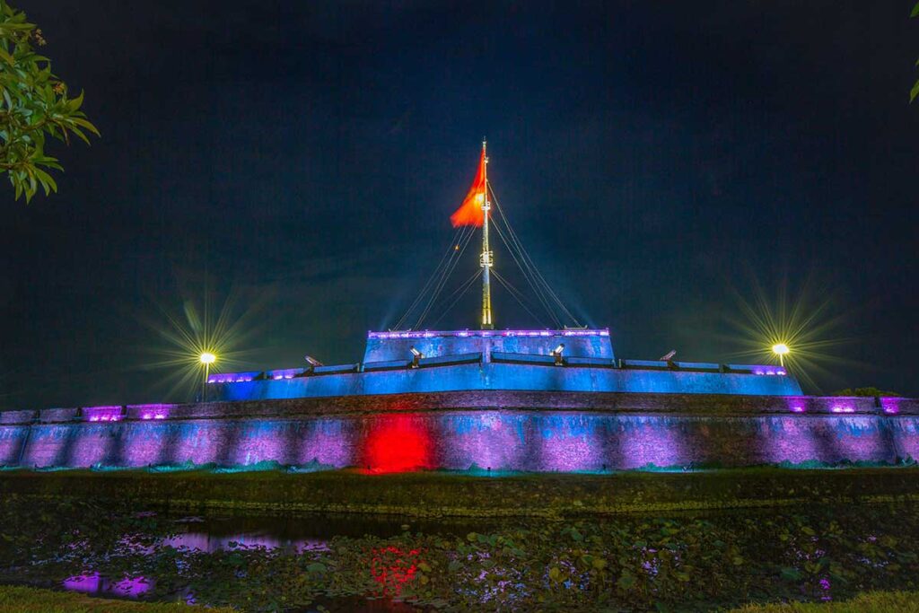 The Hue Flag Tower at night