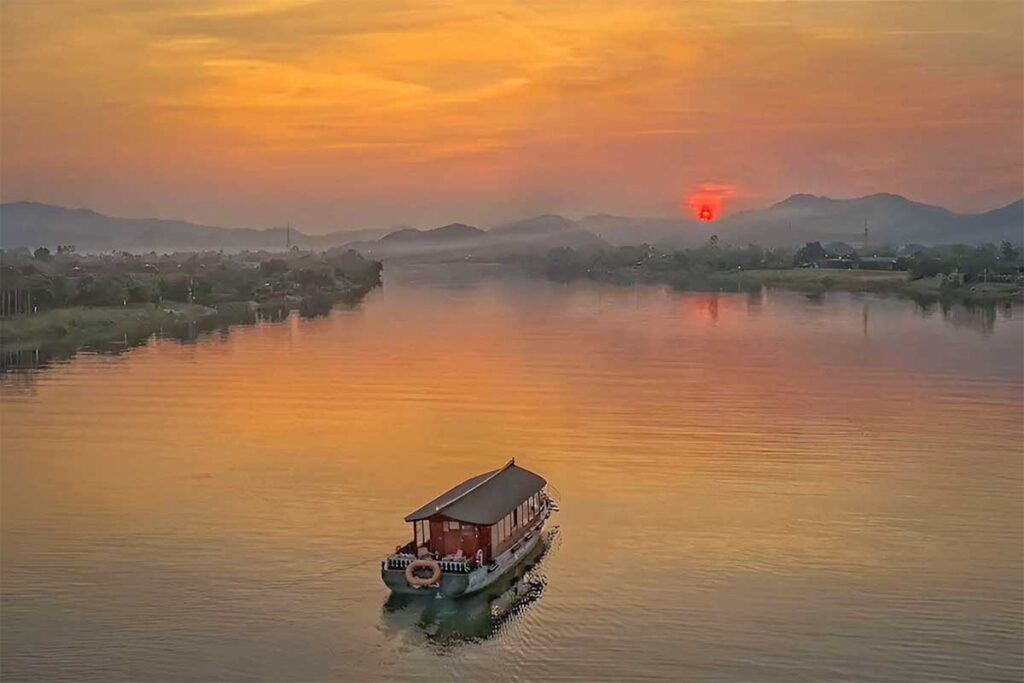 A sunset cruise on the Perfume River in Hue
