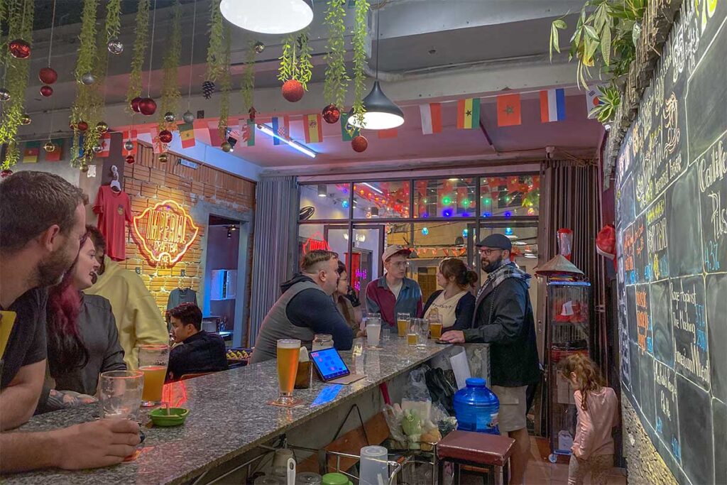 Interior of Imperial Craft Bia Brewpub in Hue