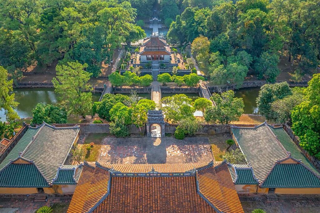 Aerial view of the Tomb of Emperor Minh Mang