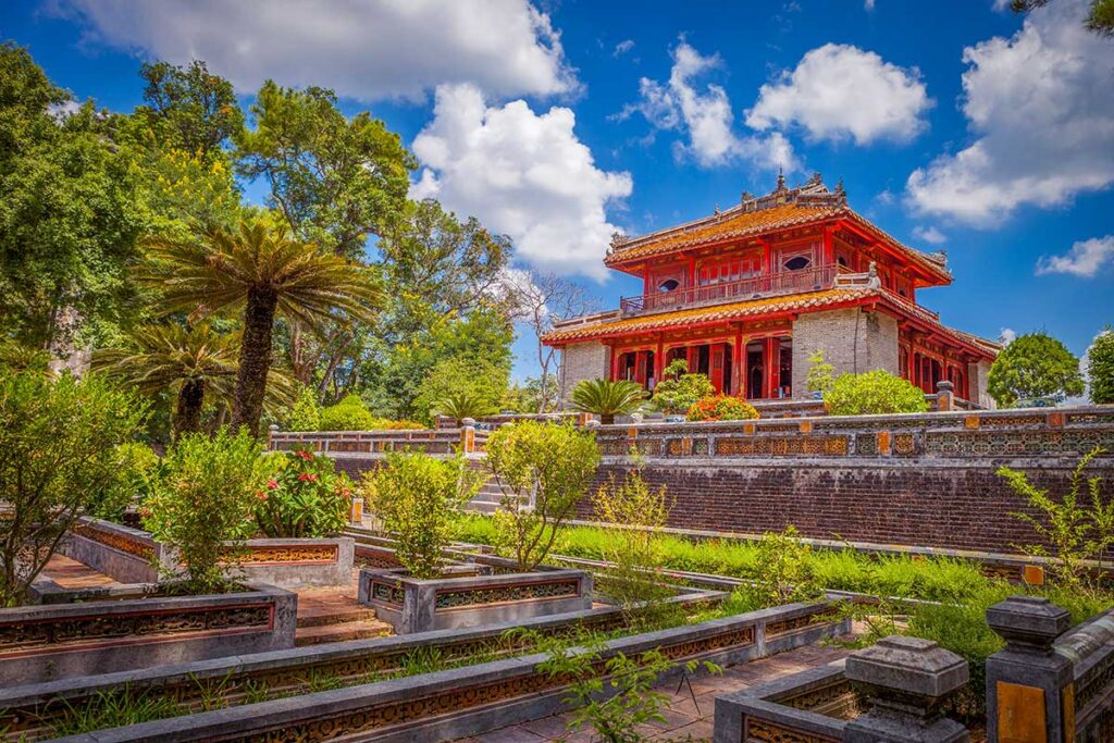 Hoi An private car with driver visiting Minh Mang Tomb in Hue Imperial City.