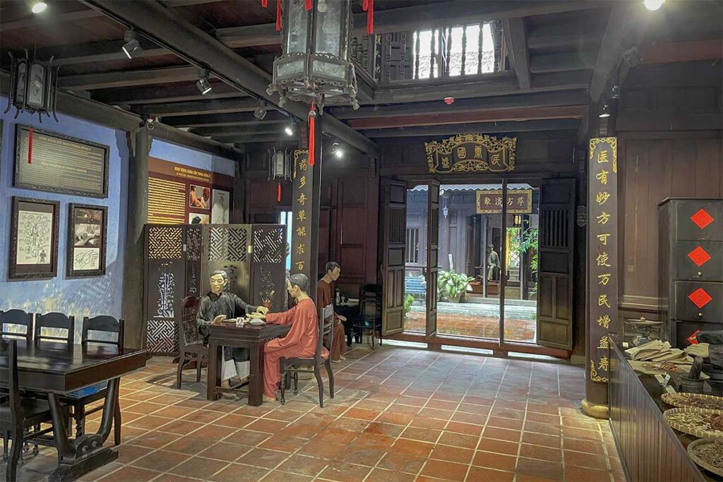 Interior of the Museum of Traditional Medicine in Hoi An showing an old herbal clinic display