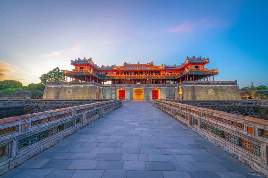 The Ngo Mon Gate seen from the middle bridge - part of Hue Imperial City and Citadel