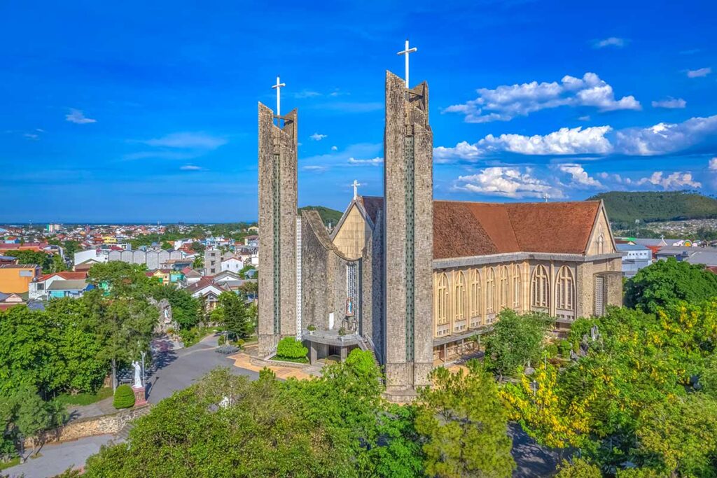 Exterior of Phu Cam Cathedral in Hue