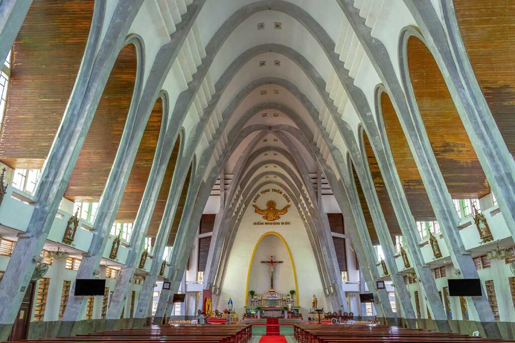 Interior of Phu Cam Cathedral in Hue