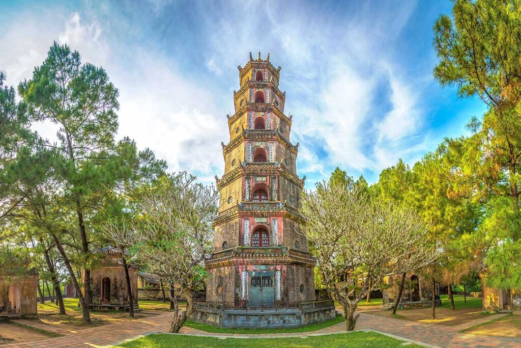 Phuoc Duyen Tower (Tháp Phước Duyên) - Main stupa tower of Thien Mu Pagoda in Hue