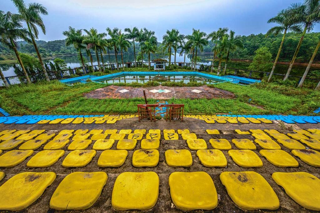 Amphitheater in the abandoned water park in Hue