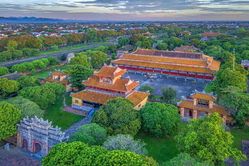 Aerial view of To Mieu Temple Complex within Hue Imperial City