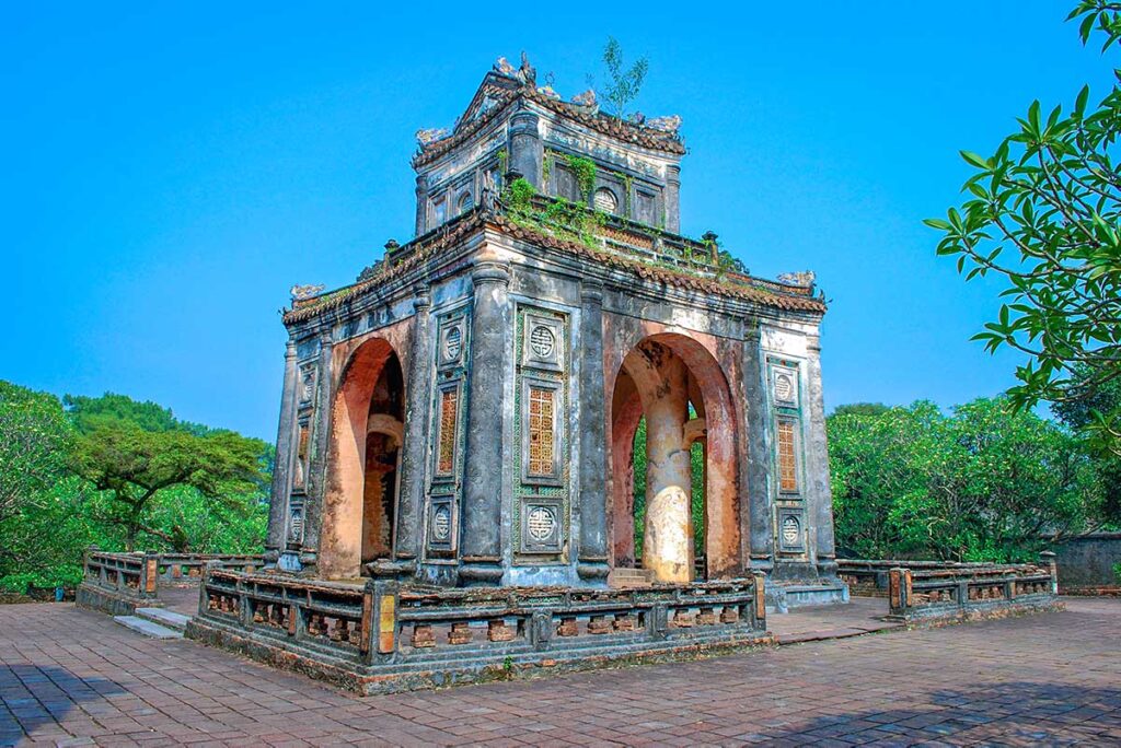 The large Stele Pavilion (Bi Dinh) inside the complex of Tu Duc Tomb