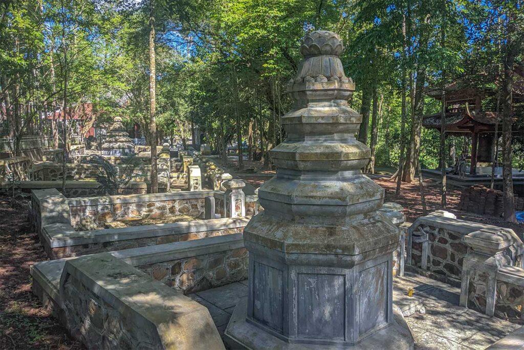 Graves of the Royal Eunuchs inside Tu Hieu Pagoda in Hue
