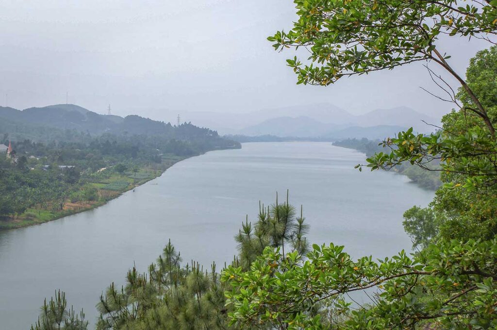 View of the Perfume River seen from Vong Canh Hill in Hue