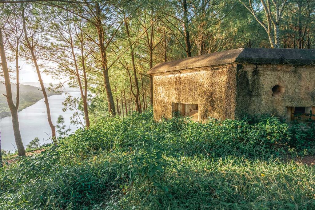 An old bunker facing the Perfume River at Vong Canh Hill