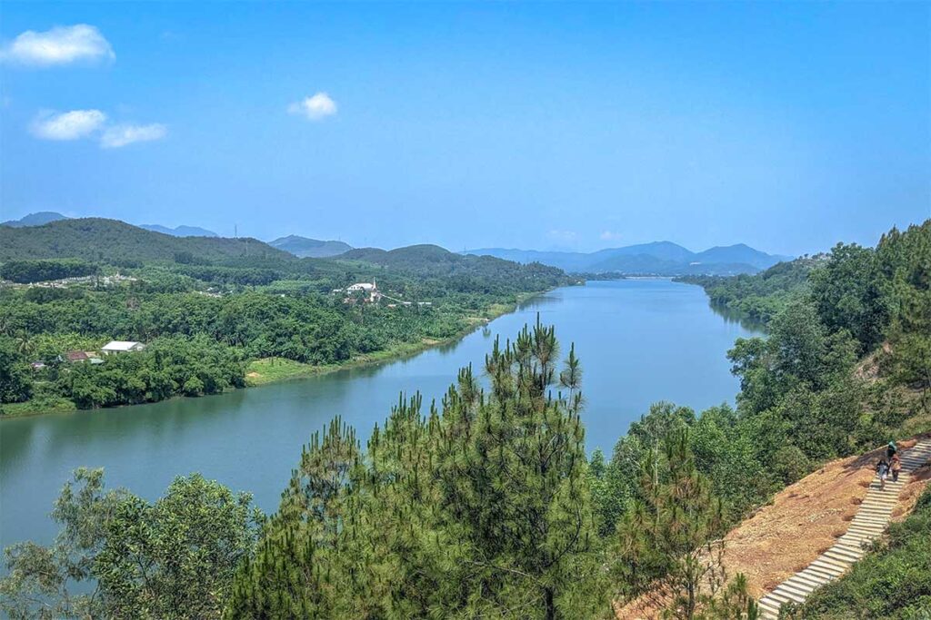 View over the Perfume River seen from the tower on Vong Canh Hill