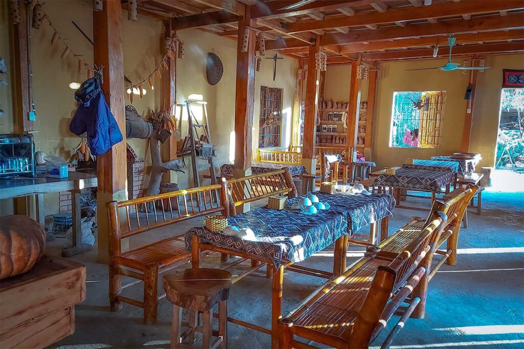 A traditional homestay in Pa Co Village - Hang Kia commune from the inside, a commual dining area