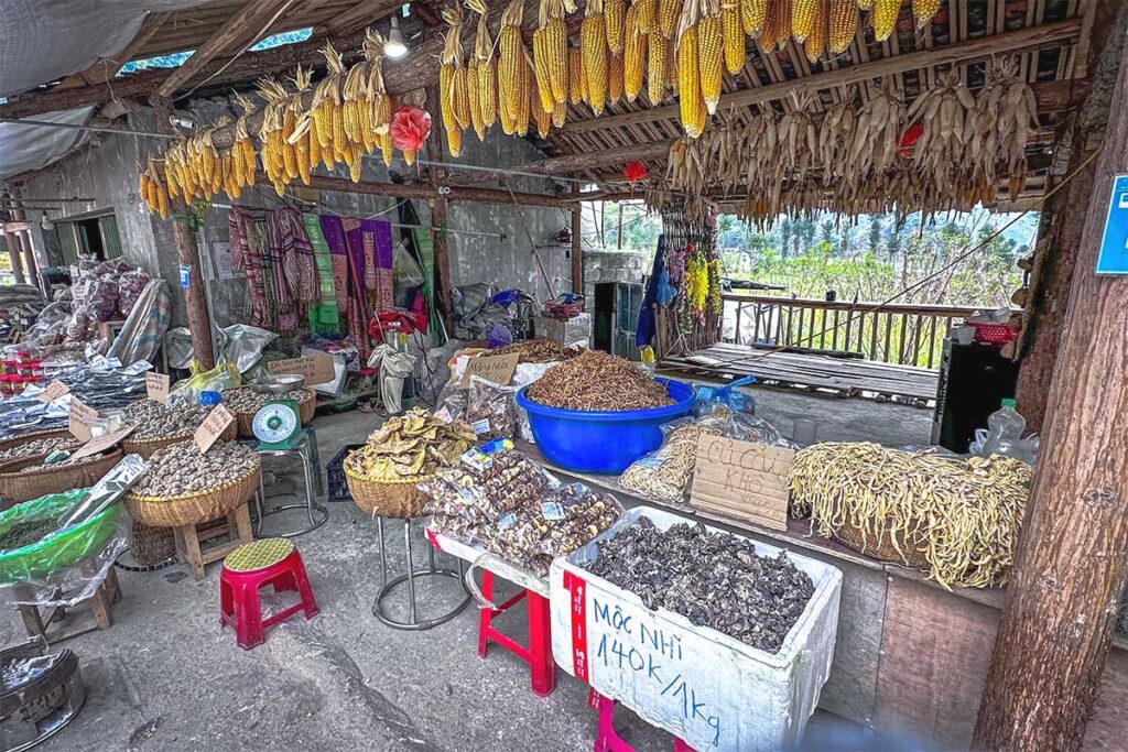 Dried fruit being sold inside Pao's House