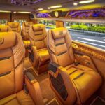 The inside of a 9-seater limousine van to Ha Giang