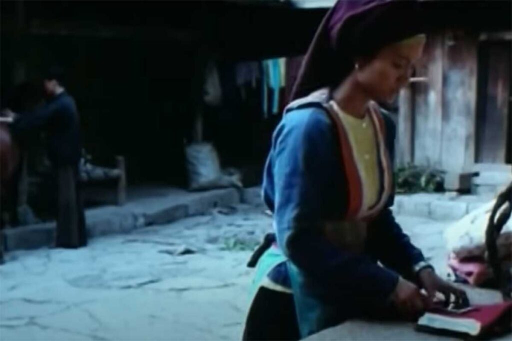 A scene from the movie " Story of Pao" filmed at the house