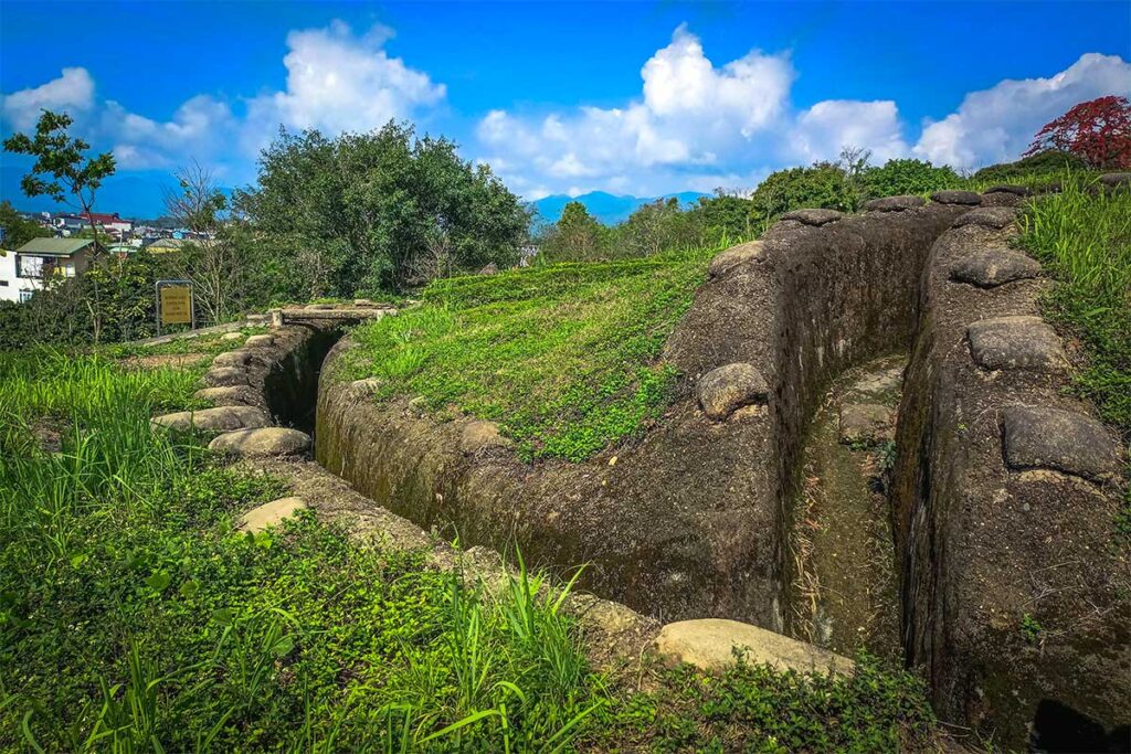 Old trenches at A1 Hill in Dien Bien Phu
