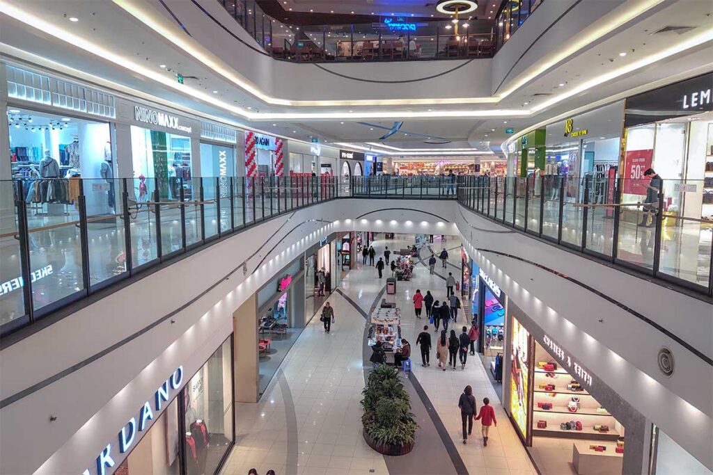 The inside of Aeon Mall Long Bien in Hanoi