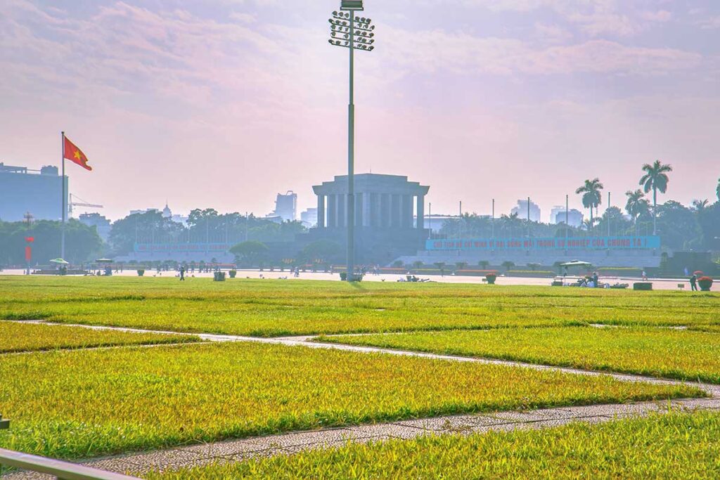 Ho Chi Minh Mausoleum Square during the day in Ba Dinh District