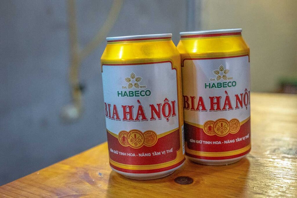 A beer can with the name Bia Hà Nội