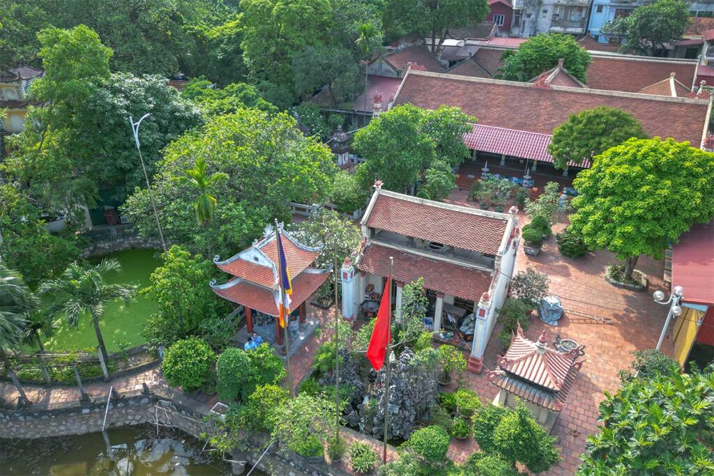 Aerial view of Boc Pagoda in Hanoi