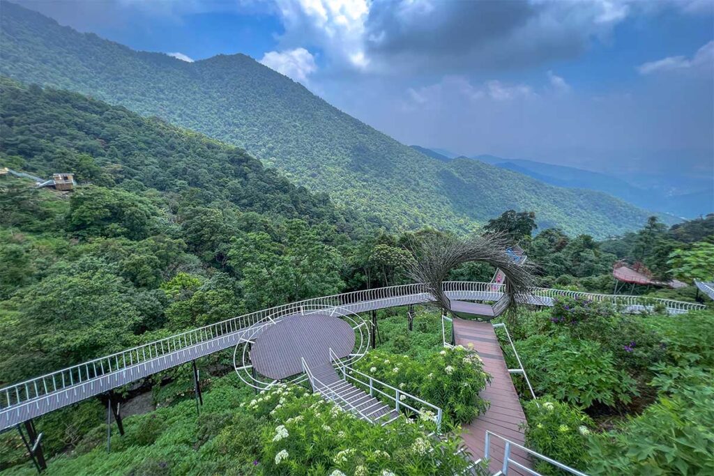 A typical check-in coffee shop with amazing views of Tam Dao National Park