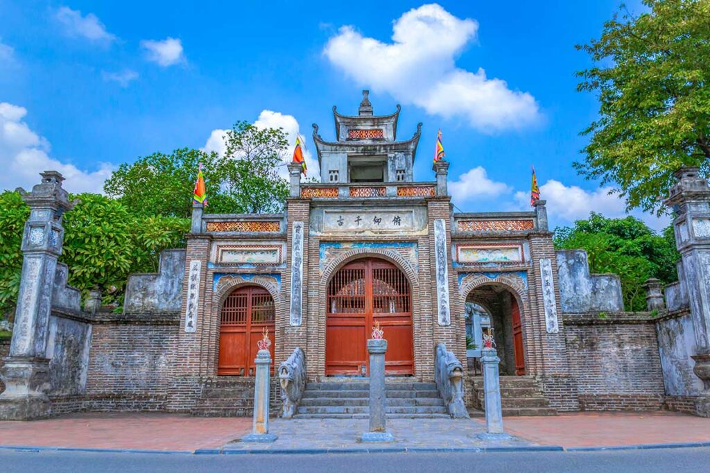 : The main gate of Thuong shrine in ancient Co Loa citadel, Vietnam.