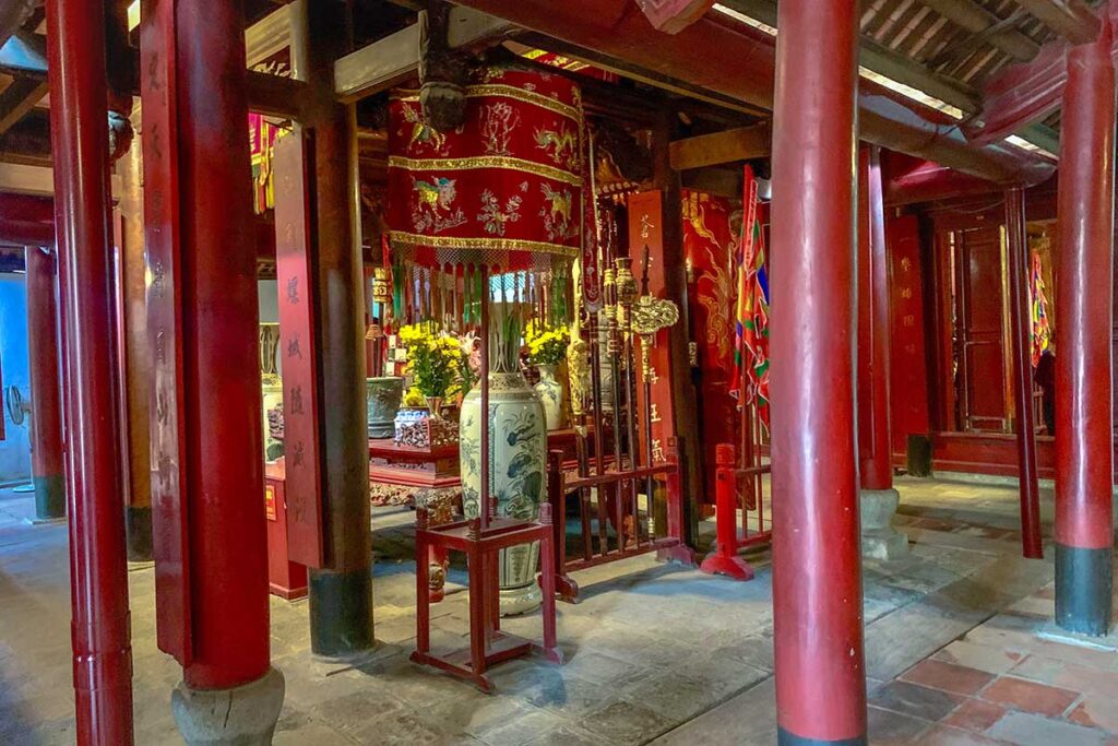 Inside one of the temples at An Duong Vuong Temple Complex part of  Co Loa Citadel