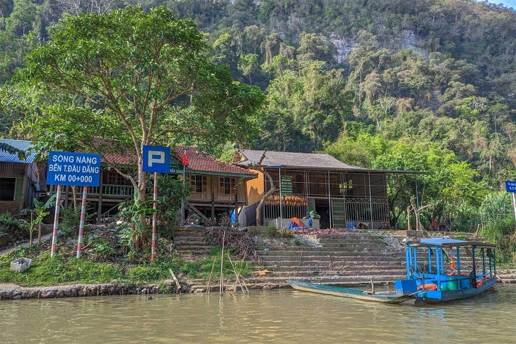 The wharf for boats to dock to get off and start the short trek to Dau Dang Waterfall