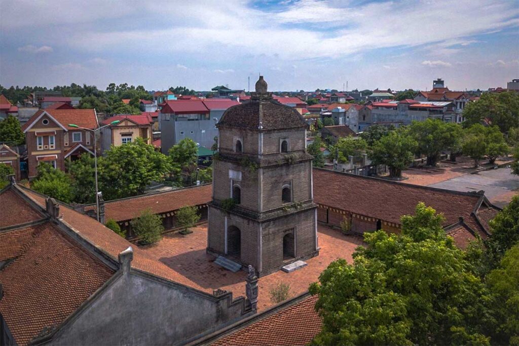 Aerial view of the Dau Pagoda in Bac Ninh
